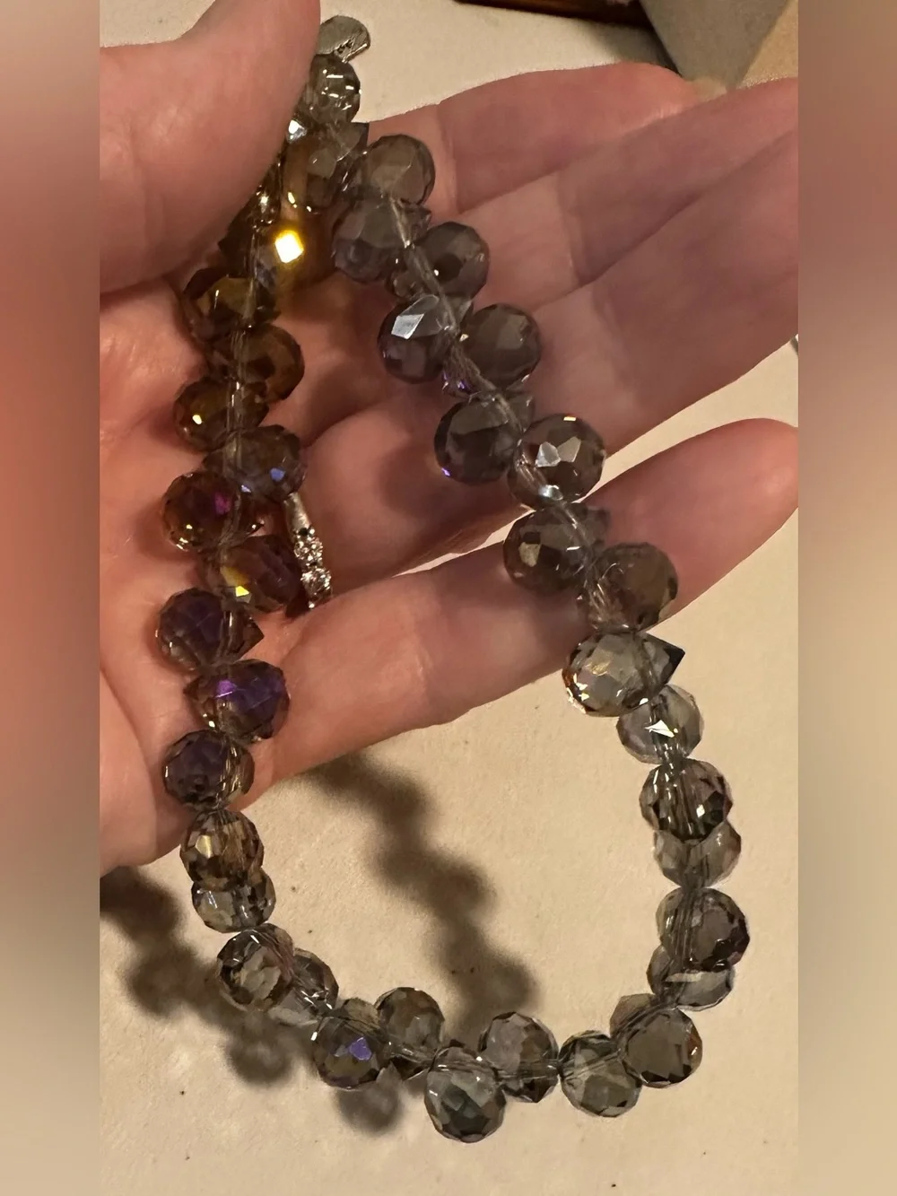Artisan Iridescent Bead keychain or phone holder